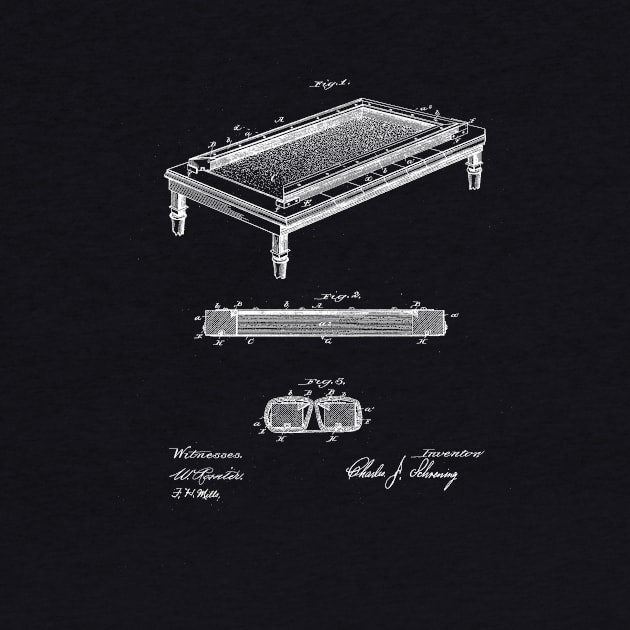 Folding Billiard Table Vintage Patent Drawing by TheYoungDesigns